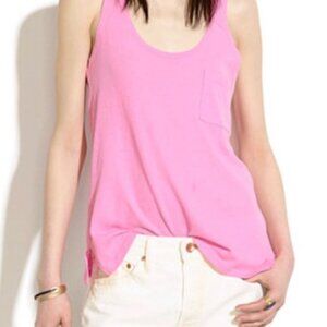 NWT Madewell | Cotton & Flax Oversized Pink Cutaway Sports Tank Top | Size XS